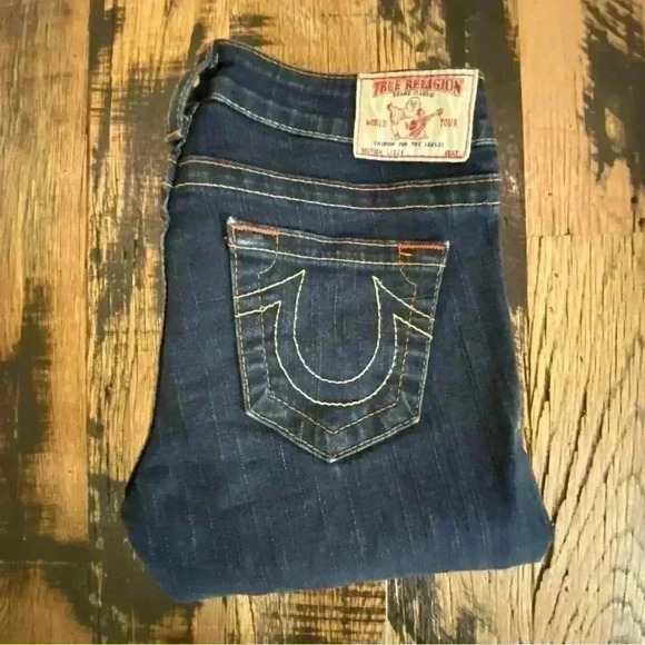 True Religion Lizzy Dark Wash Cropped Jeans Size 26 - Picture 4 of 12
